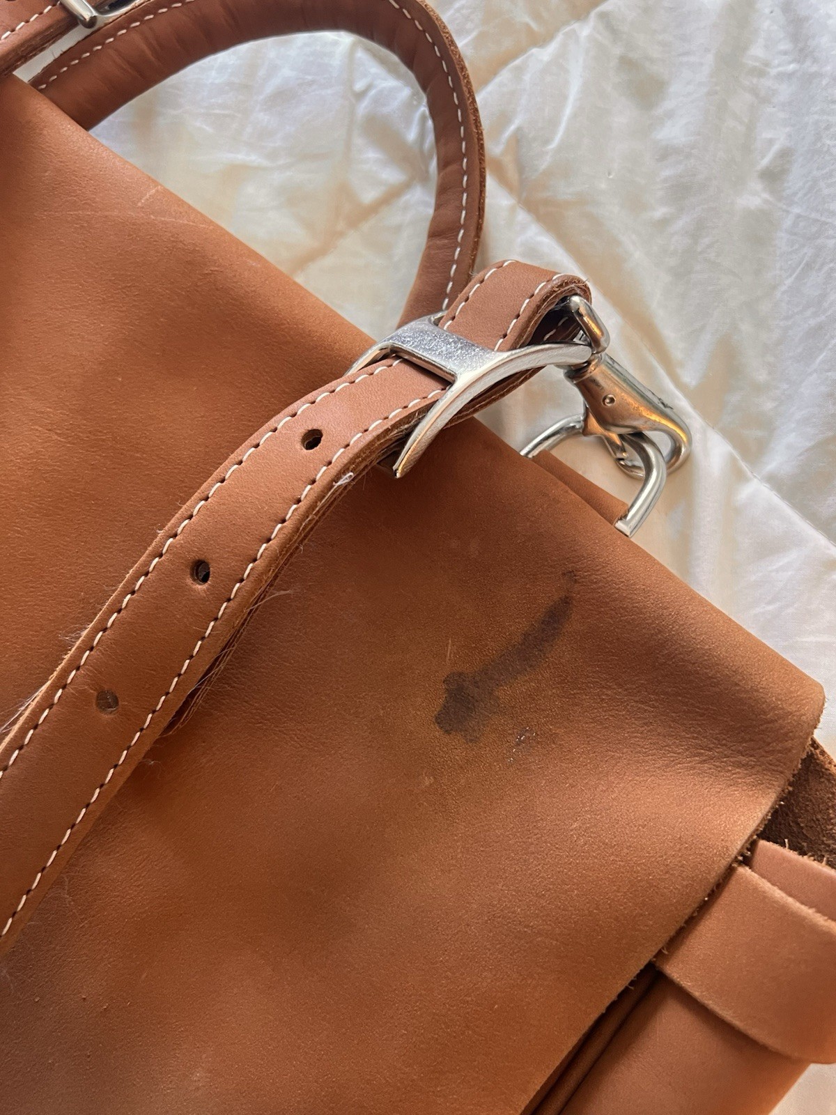 THE J PETERMAN COMPANY Saddle Tanned Leather Messenger Satchel Bag | USA Seller