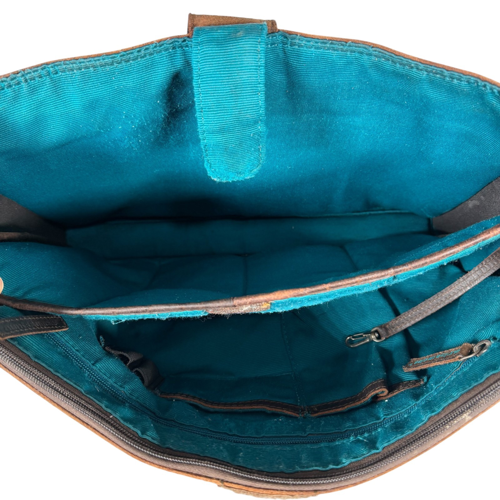 VTG Aunts and Uncles Dark Brown Workaholic Humus Leather Messenger Crossbody Bag