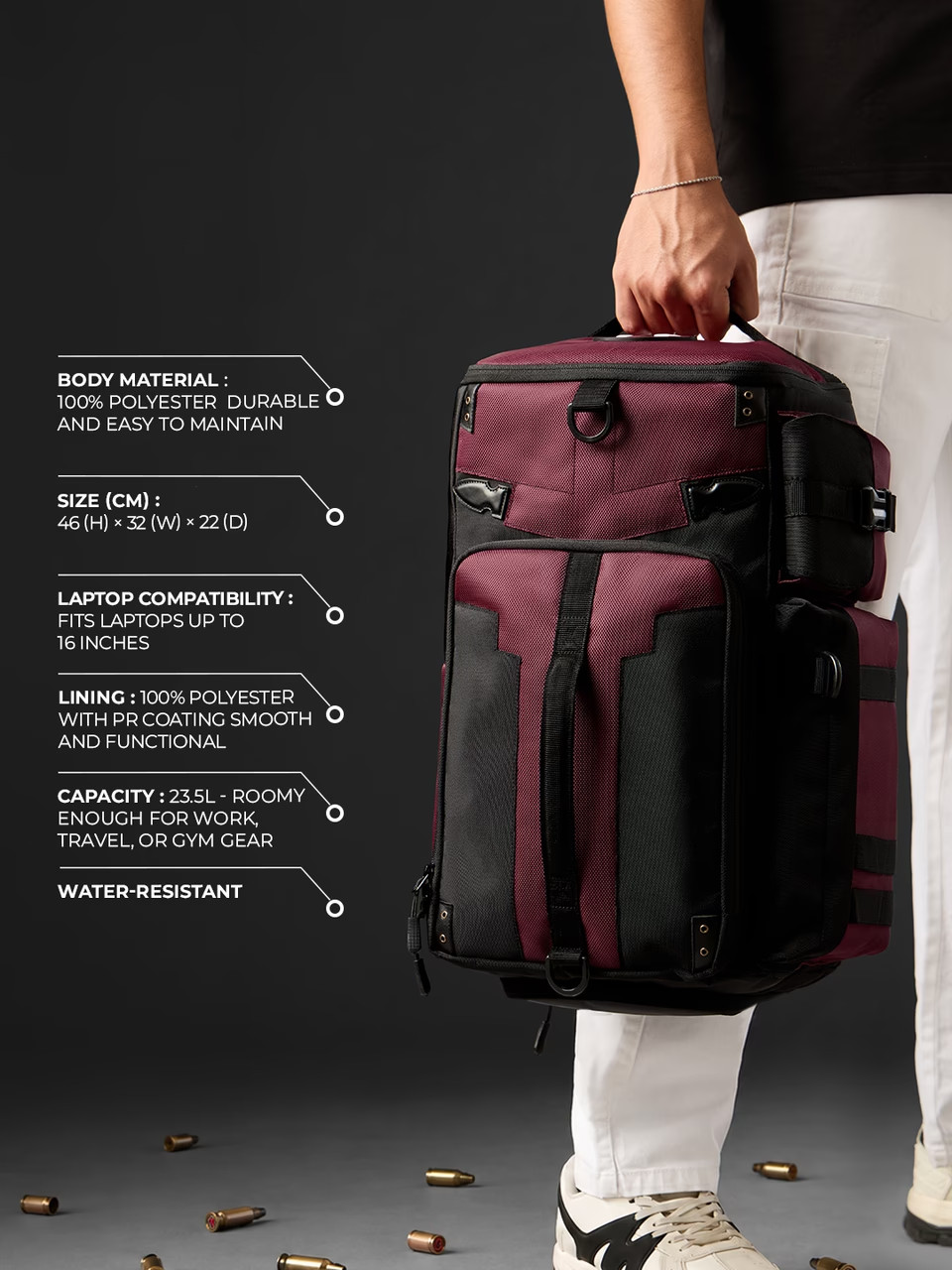 Marvel Deadpool 3-In-1 Backpack Utility Gear / Laptop Bag / Gym Bag – Official ®
