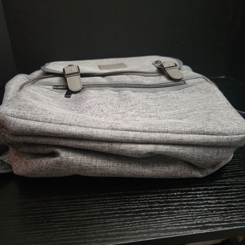 HFSX Light Grey Heathered Backpack USB Port Modern Minimalist Travel Chic