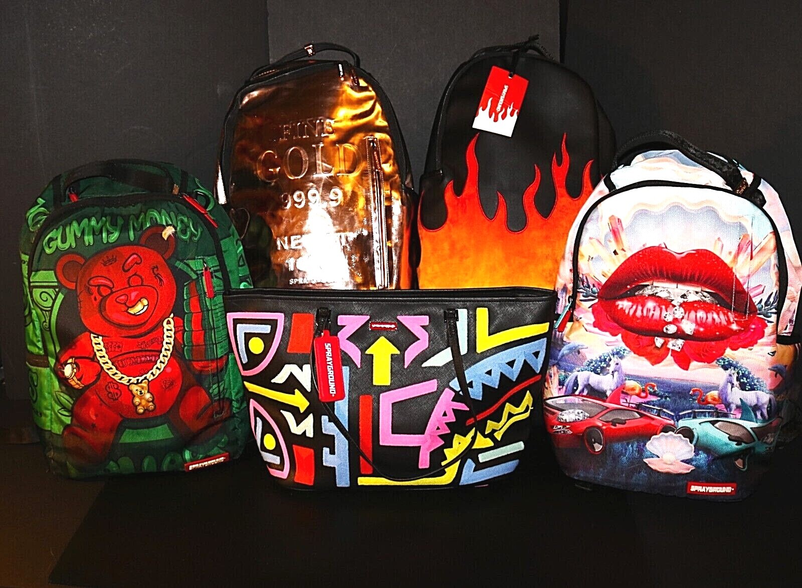 SprayGround: 10+ BackPacks,Bags,Pouches,Totes&Wallets-Limited Edition/Deadstock