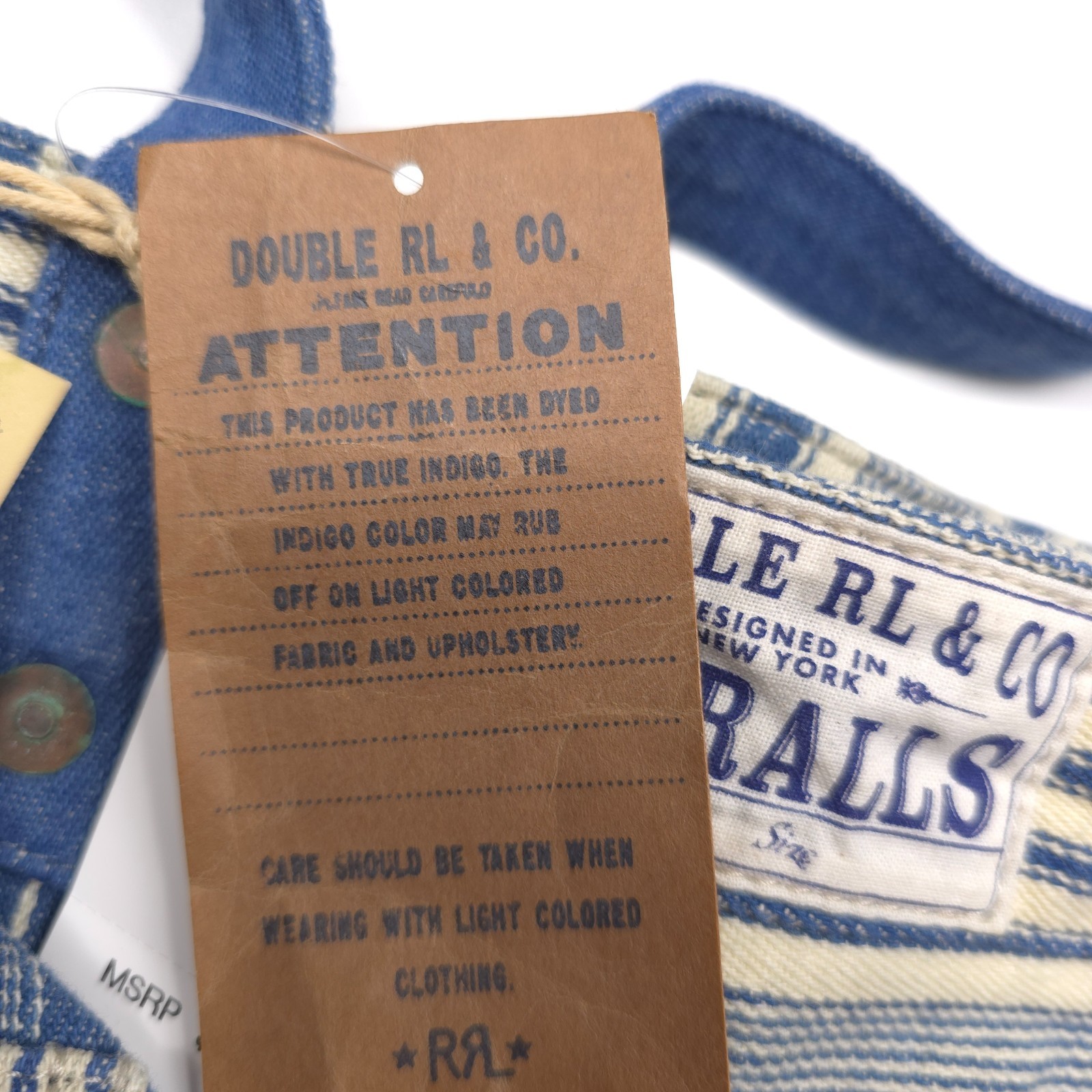 RRL Tote Bag Mens Naval Patchwork Striped Denim Double RL NWT Authentic
