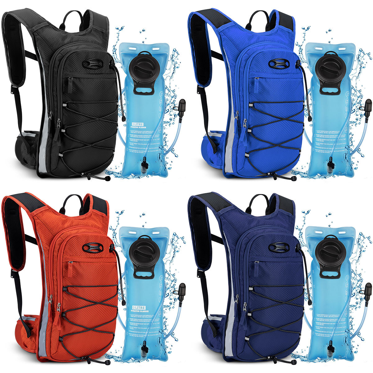 18L Hydration Backpack 3L Insulated Water Bladder Bag For Hiking Cycling Running