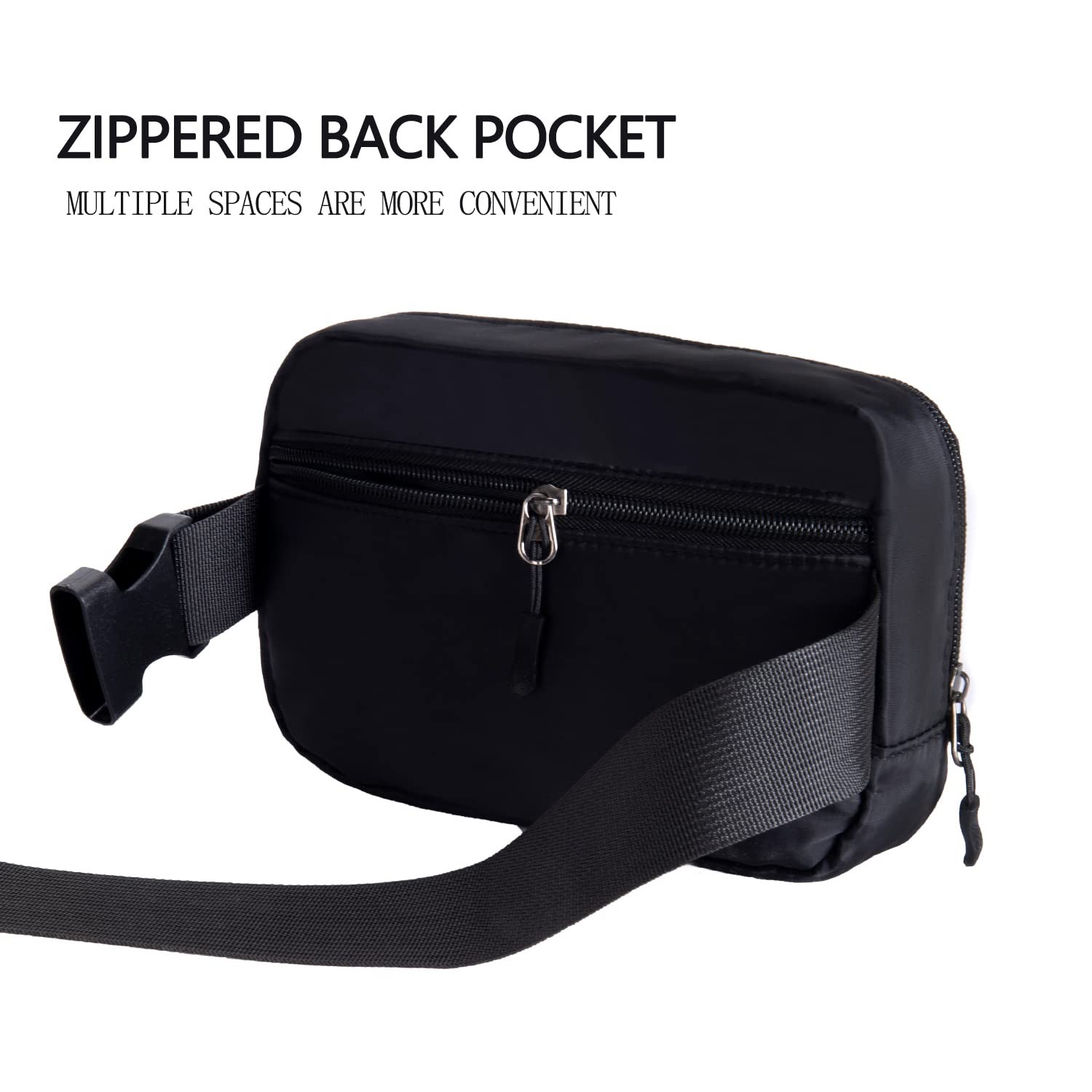 Belt bag Fanny pack crossbody bags for women 8 x 2 x 5.5 inches, black