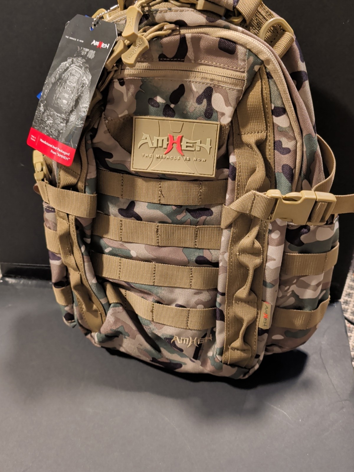 Amheh Menthe Dragon Egg Backpack Green Camouflage Tactical Military Bag NWT