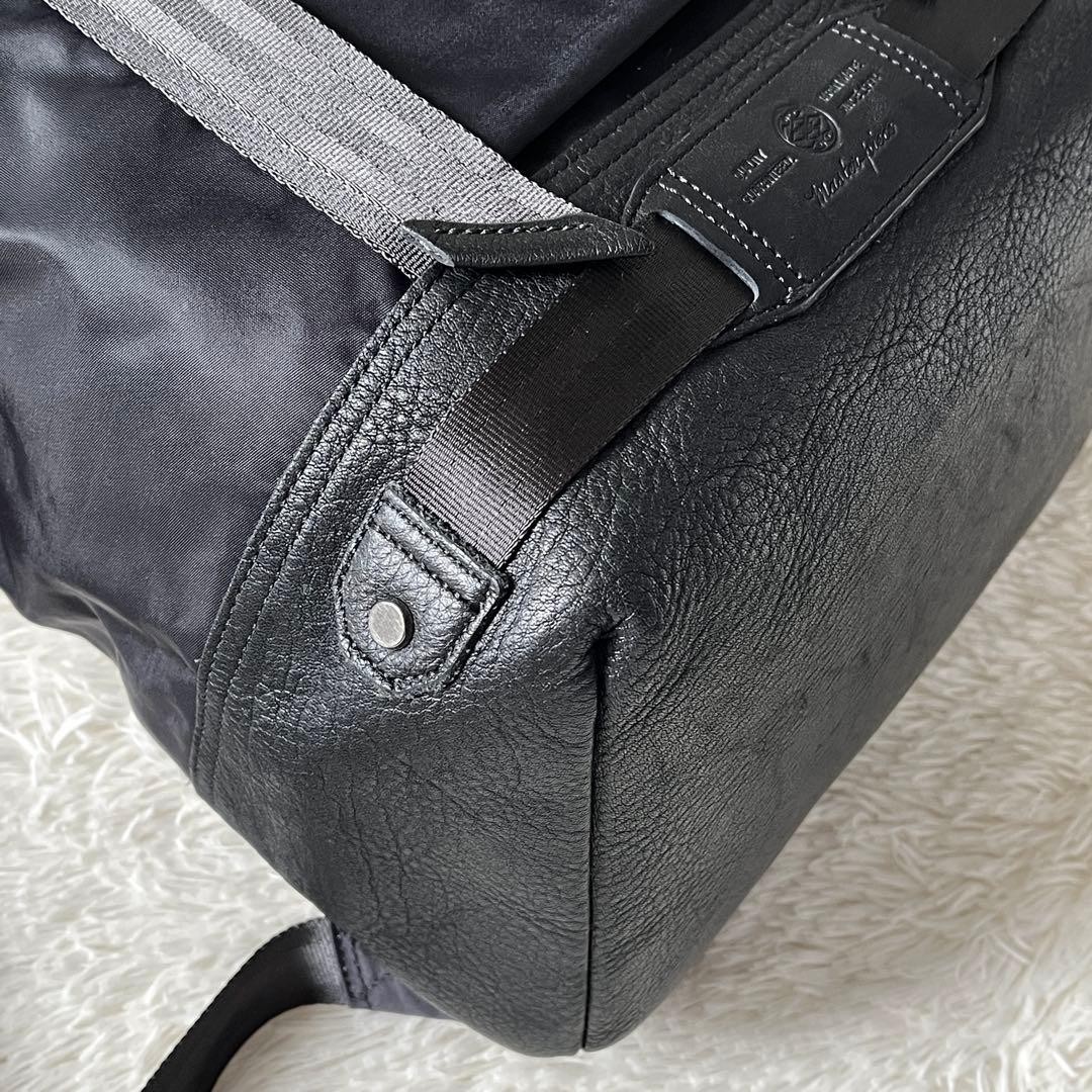 Master-piece Backpack Unisex Black Nylon Leather 15cm 30cm 50cm Excellent