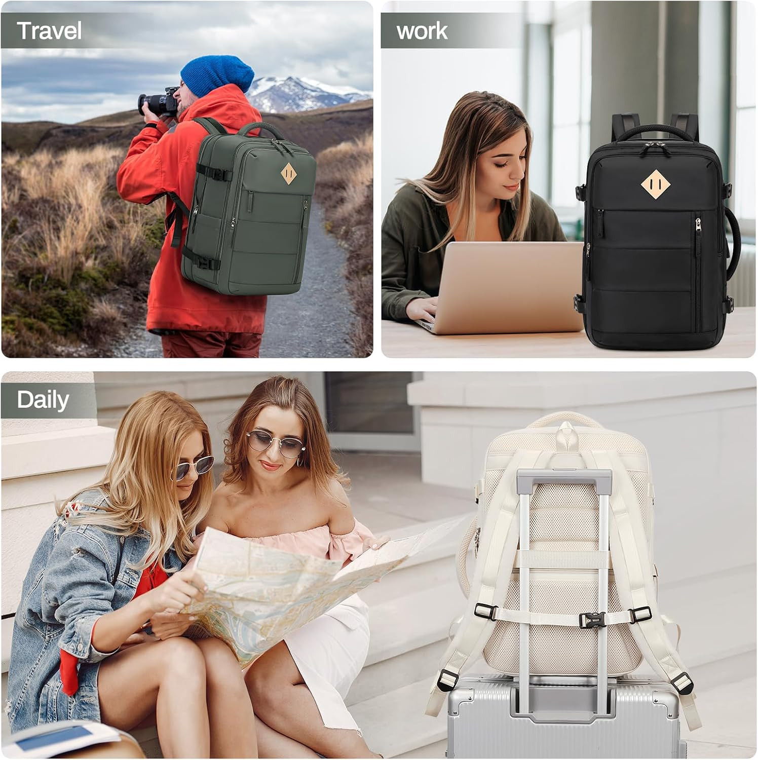 Travel Backpack for Men, 32L Expandable Carry on Flight Approved Backpack for Wo