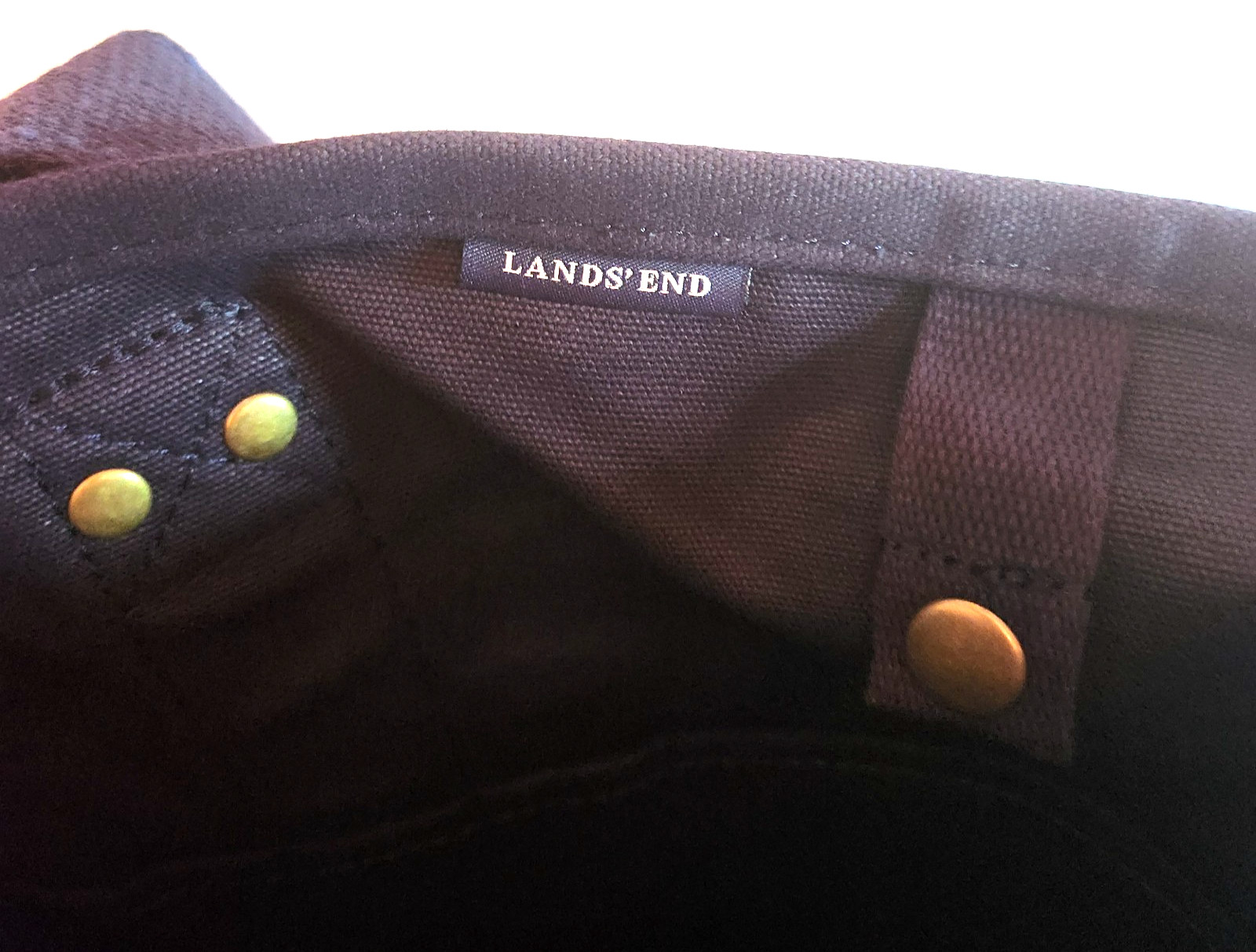 Lands’ End Navy Blue Medium Canvas Tote Bag with Inner Pockets NEW