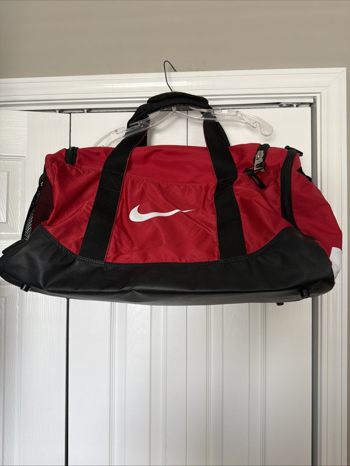 Nike Large Duffle Bag Red With Black No Shoulder Strap