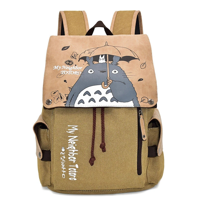 One Piece Attack on Titan Backpack Canvas Shoulders Bag Schoolbag Laptop Bag