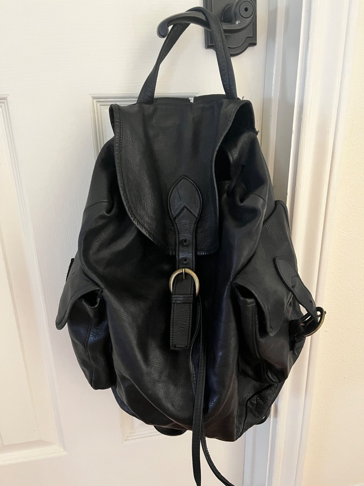 Village Tannery NYC Designs by Sevestet Black Leather Backpack