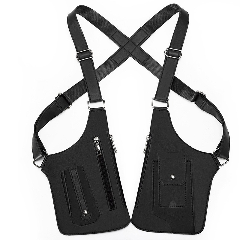 Premium Leather Underarm Shoulder Bag for Men, Anti-Theft Double Shoulder Armpit