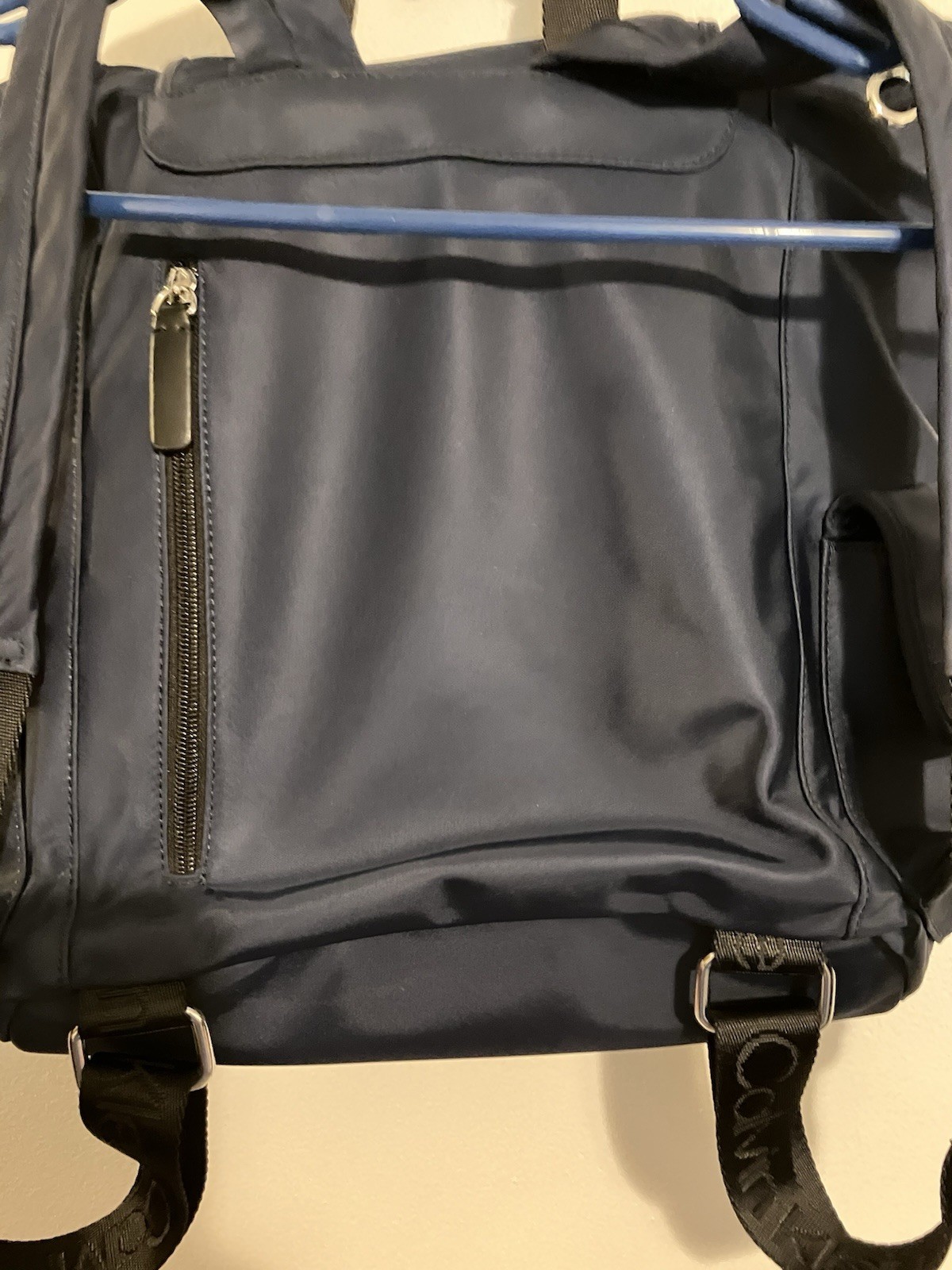 Calvin Klein Blue Nylon Utility Backpack Travel Bag Multi-pocket Shoulder Strap