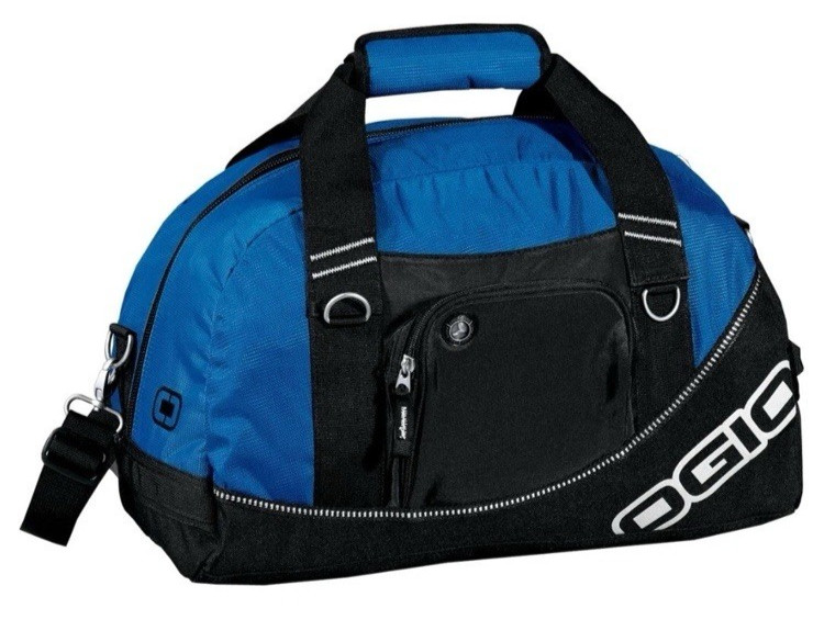 OGIO Half Dome Blue Black Duffel Bag Gym Sport Travel Carry On HERSHEY LOGO NWT