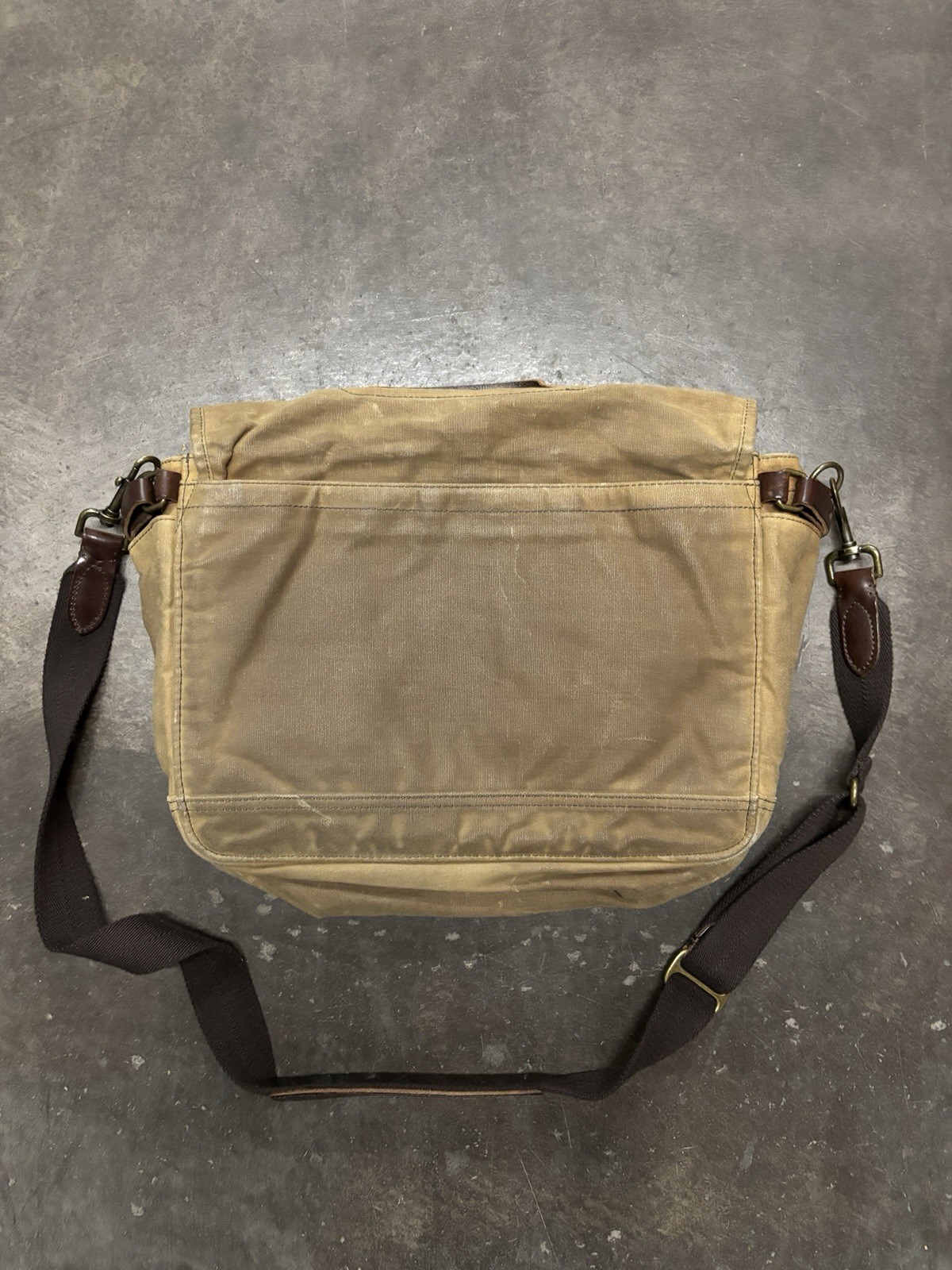 J Crew Dry Goods Abingdon Canvas Messenger Bag Cotton Leather Shoulder Bag