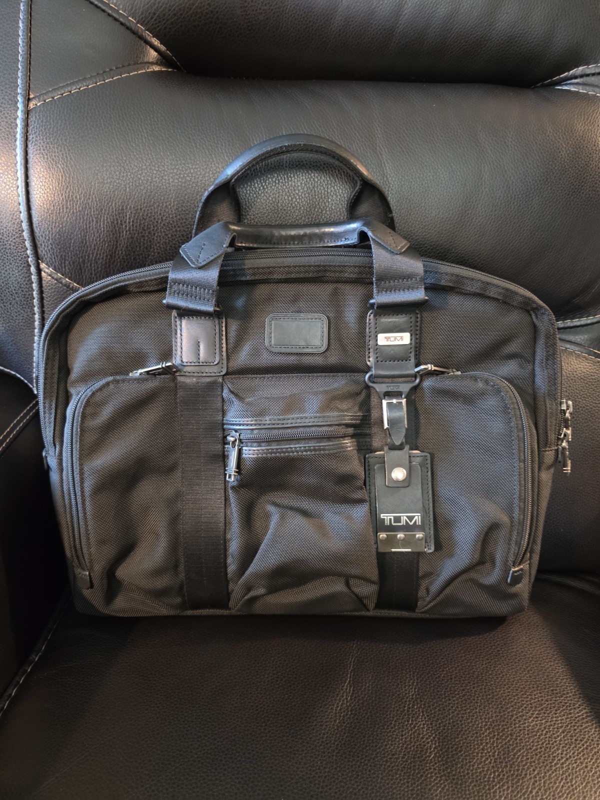 Tumi Alpha Bravo McNair Slim Briefcase Laptop Bag Nylon Leather NO SHOULDERSTRAP