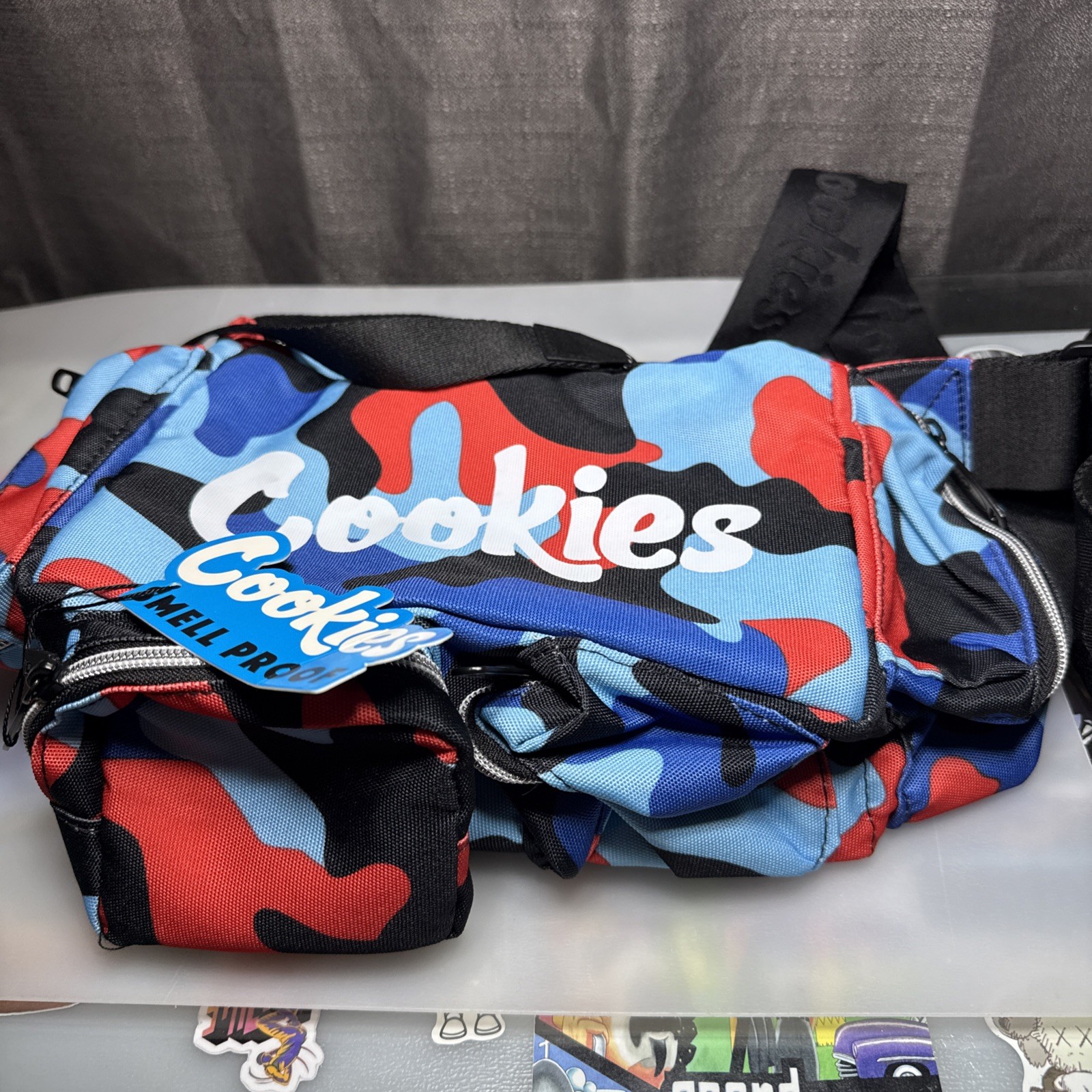 Cookies MILITANT SHOULDER BAG Smell Proof blue Camo