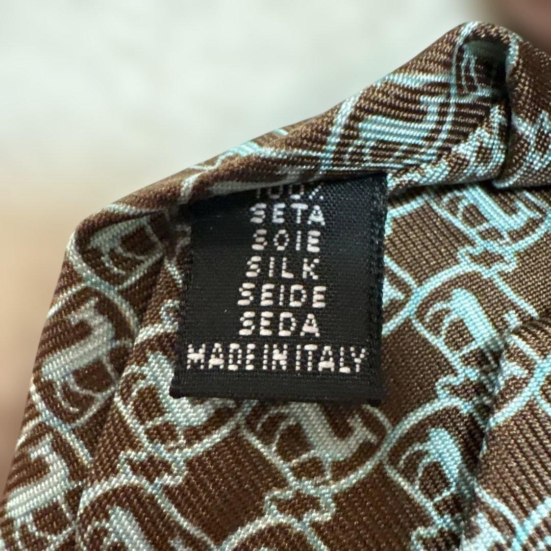 CORNELIANI Brown & Light Blue Pattern Tie – Italian Made