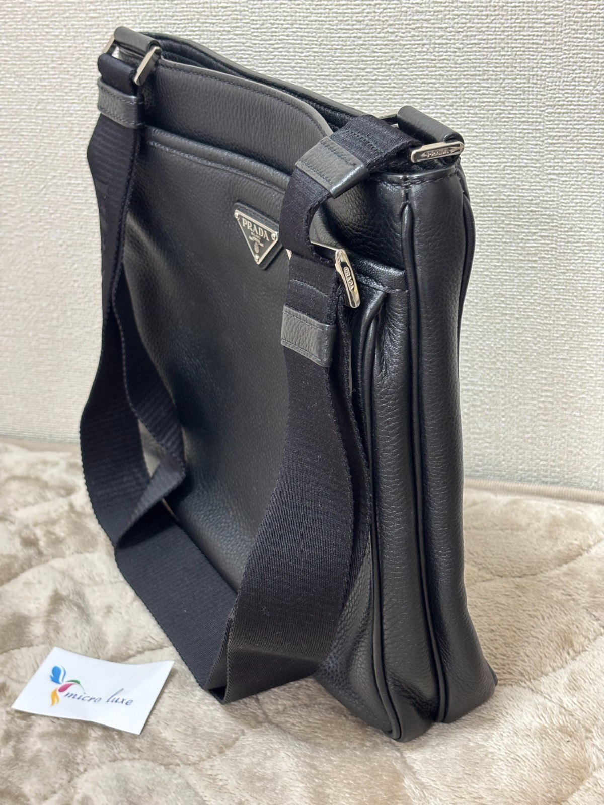 PRADA Vitello City Black Shoulder Bag 2VH019 Unisex Bag