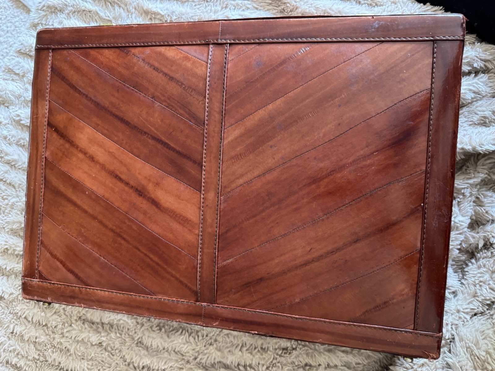 Vintage Eel Skin EXPANDABLE Leather Briefcase
