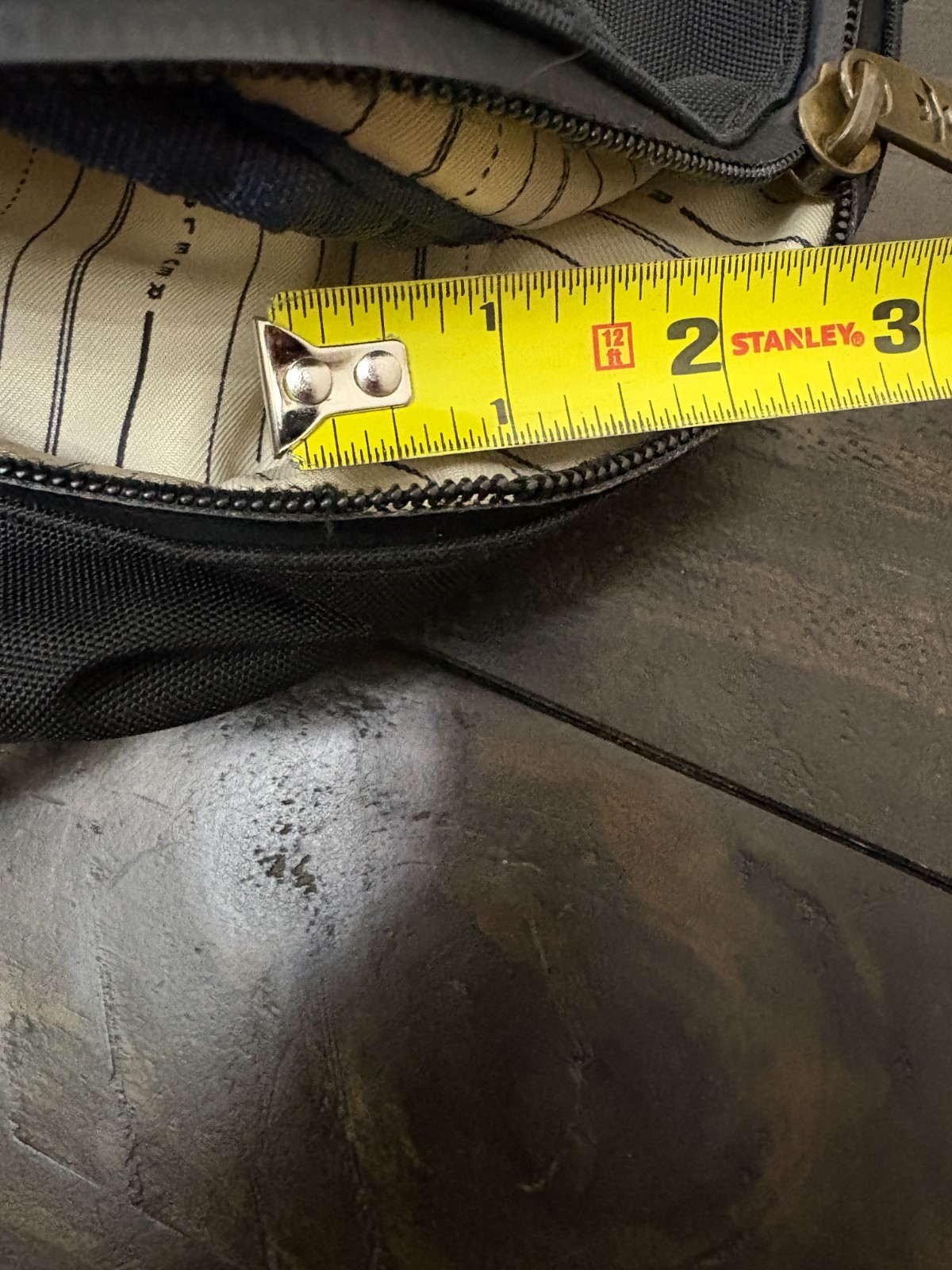 Revelry Water Resistant Black Tan Backpack Zipper needs repair see description