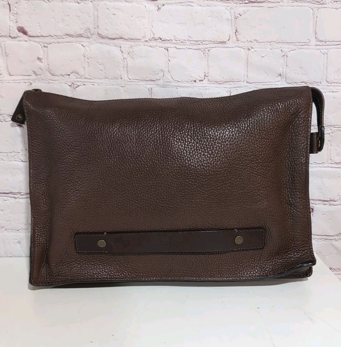 Cole Haan Greenwich Portfolio Sleeve Woodbury Brown Pebbled Leather 9 X 13 X 2.5