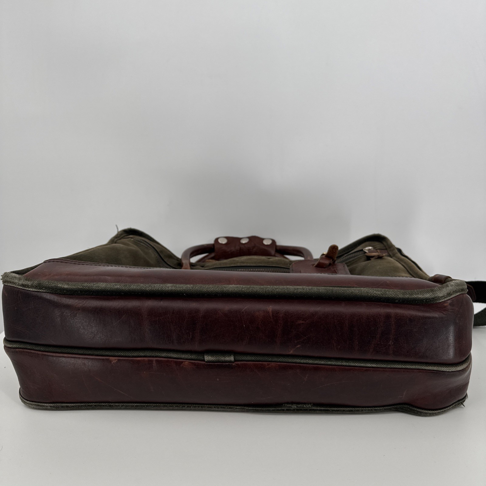 Vintage Orvis Battenkill Canvas Briefcase Messenger Bag With Strap Grunge