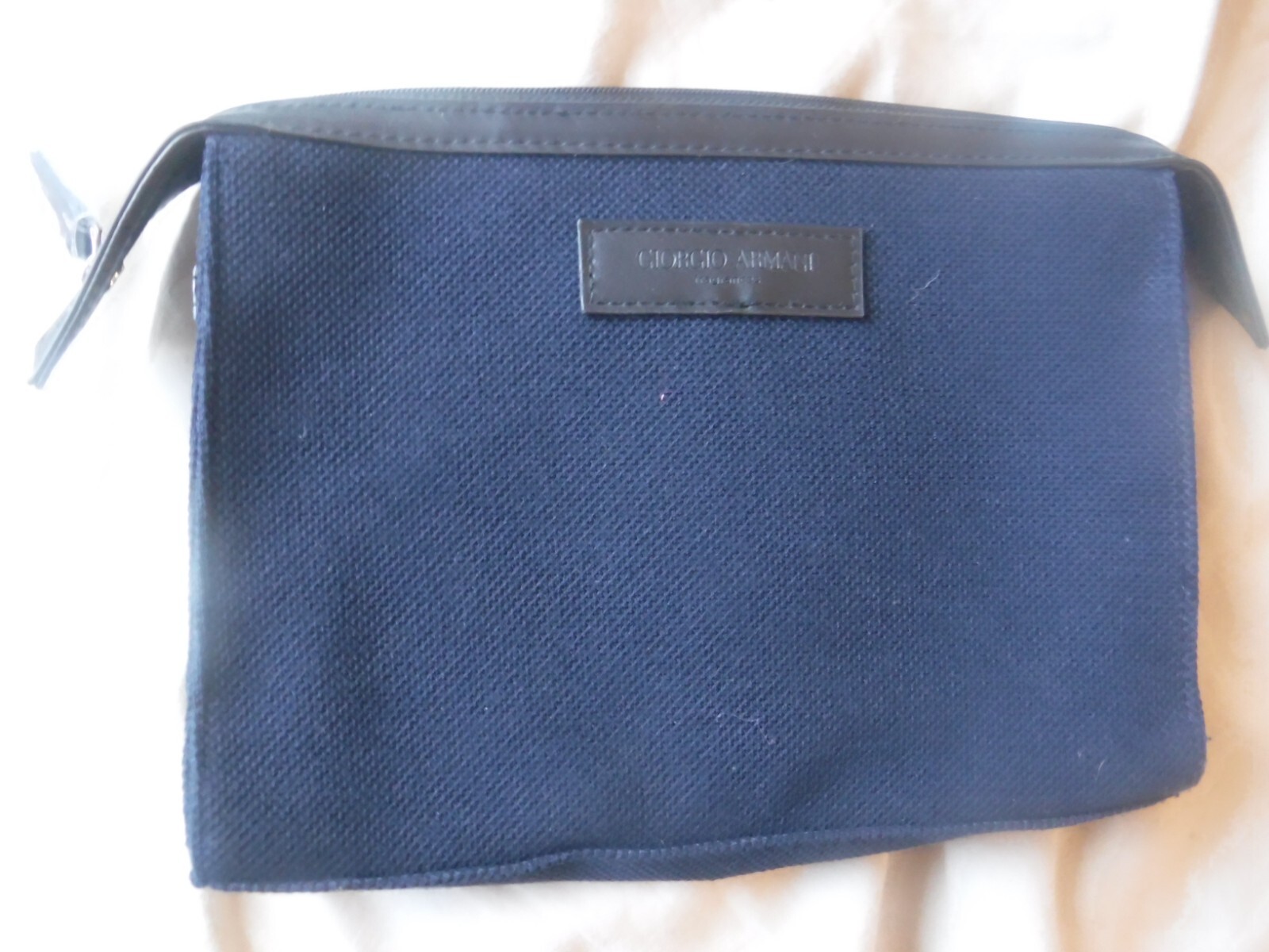 GIORGIO ARMANI FRAGRANCES BLUE TRAVEL SIZE BAG MENS ELEGANT FLAT POUCH NEW 9″X6″