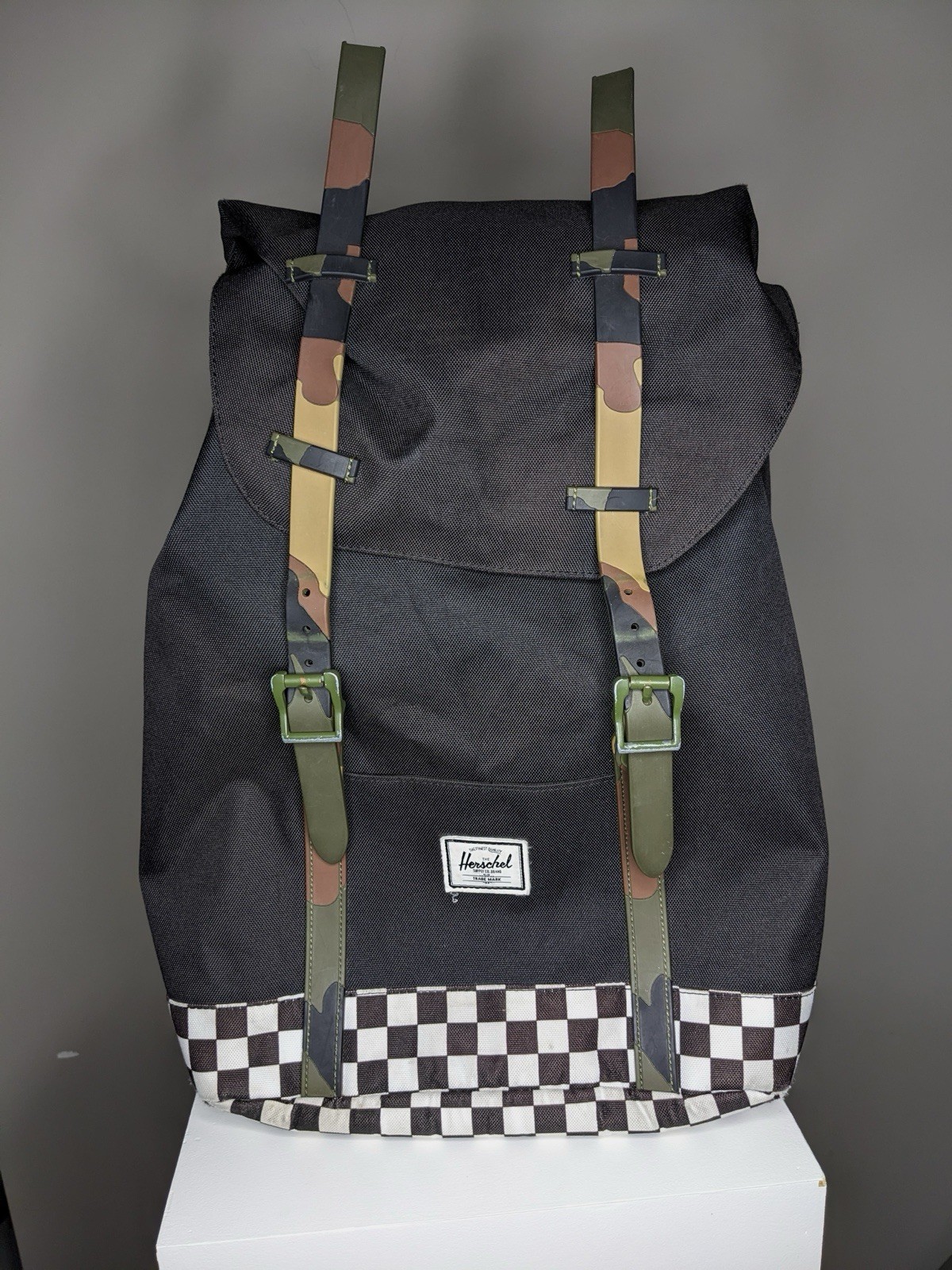 Herschel Supply Co Retreat Backpack Camo Checkered Strap Bag Standard 23.0L 18″