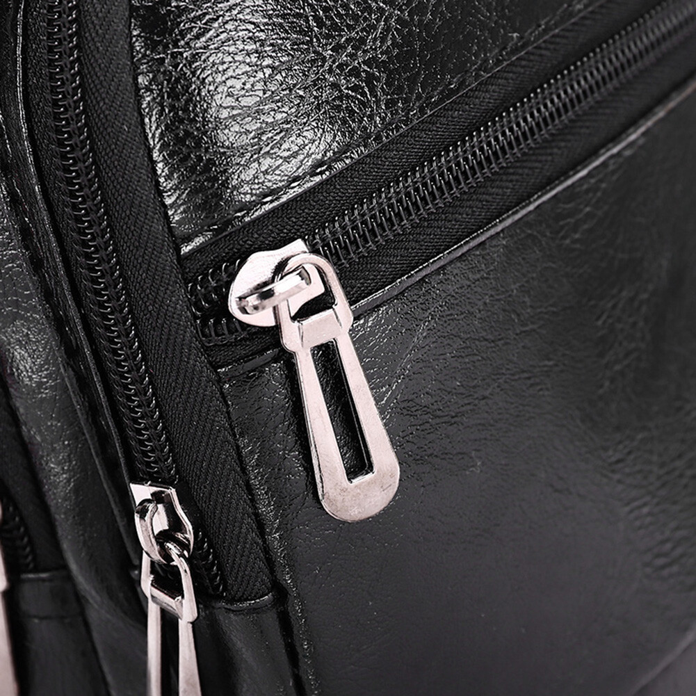 Men Leather Shoulder Crossbody Chest Sling Backpacks Outdoor Daypack Fanny Packs