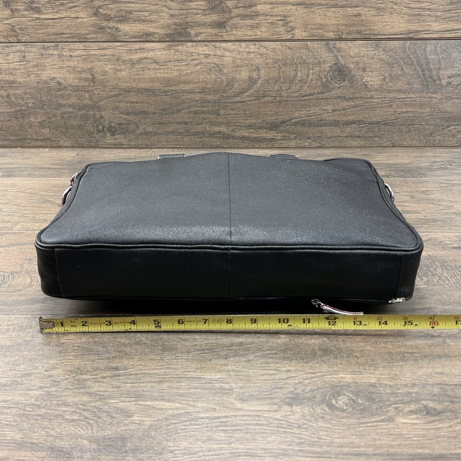 Cole Haan American Airlines Briefcase Black Pebbled Leather Travel Laptop Bag