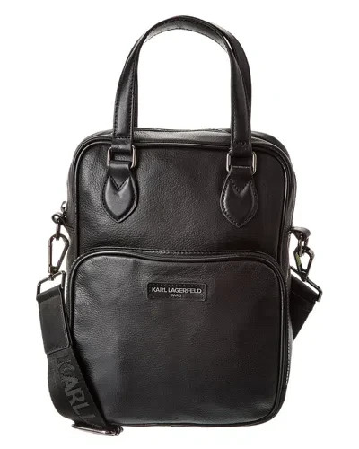 Karl Lagerfeld Paris Leather Sling Cross Body Bag NWT MSRP $175 LA4L2317 BLK