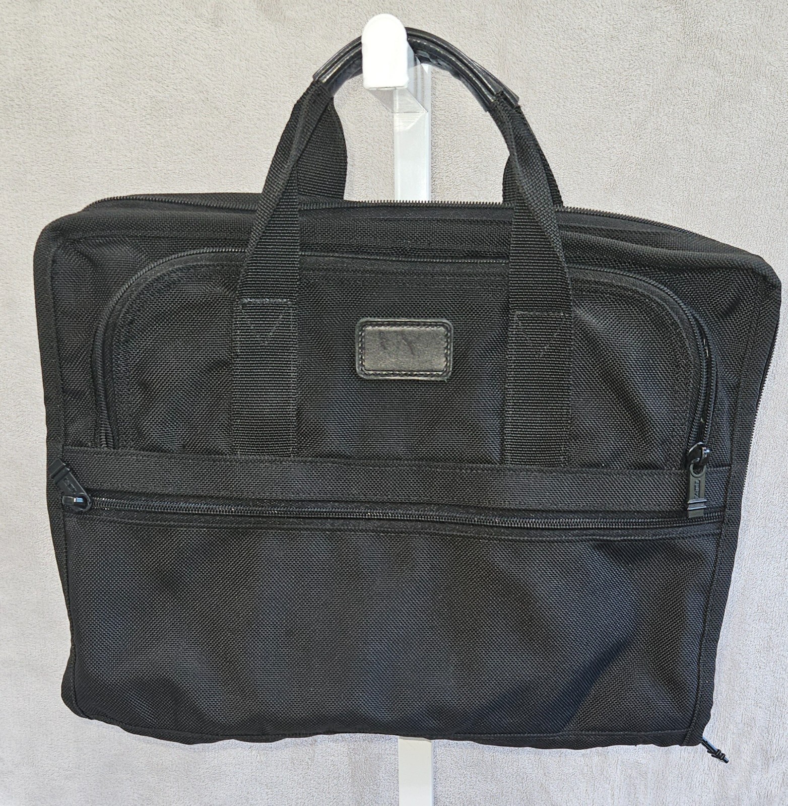 TUMI Black Ballistic Nylon Zip Around Expandable Document Organizer Briefcase