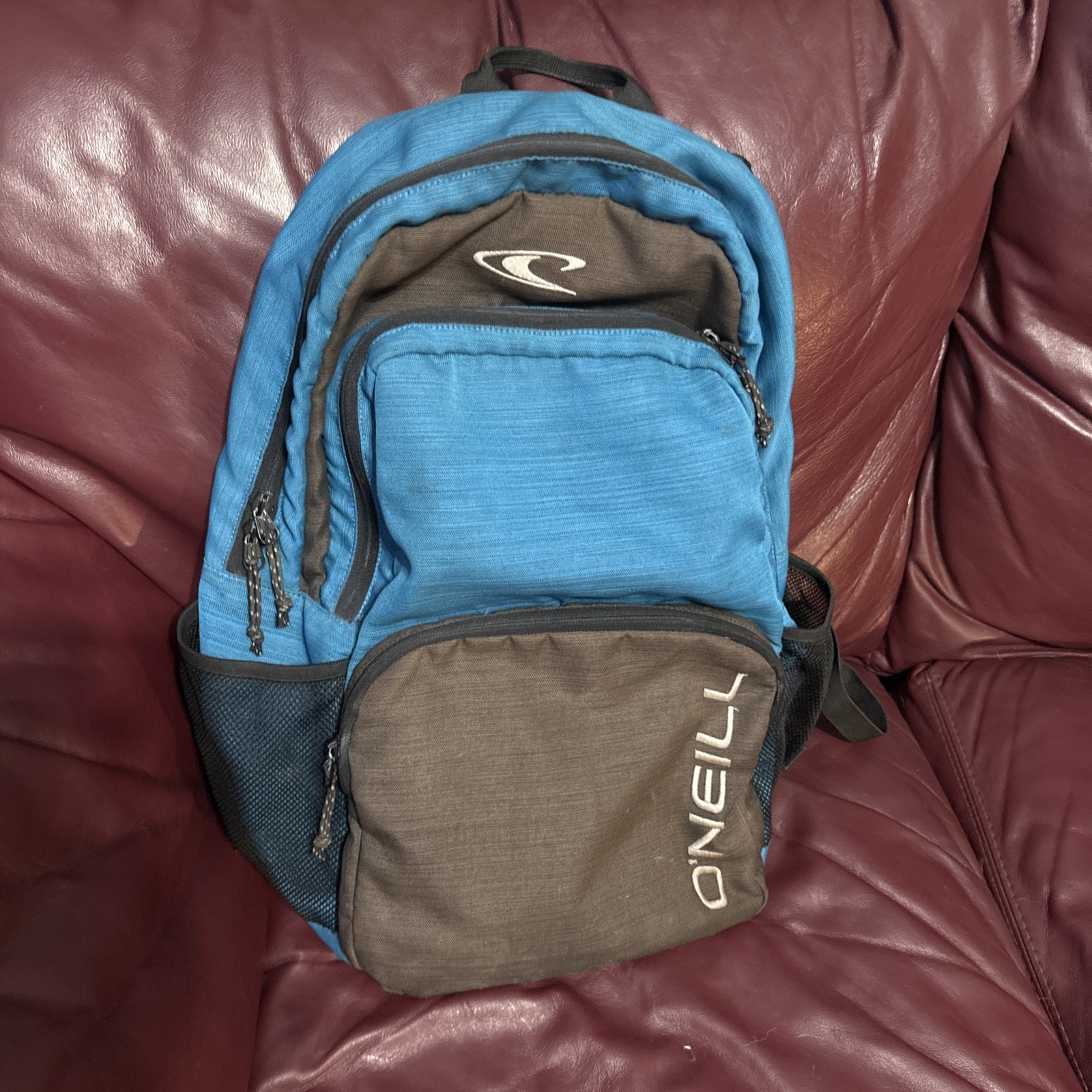 vintage O’Neil Blue Grey Travel Backpack 5 Pocket Read