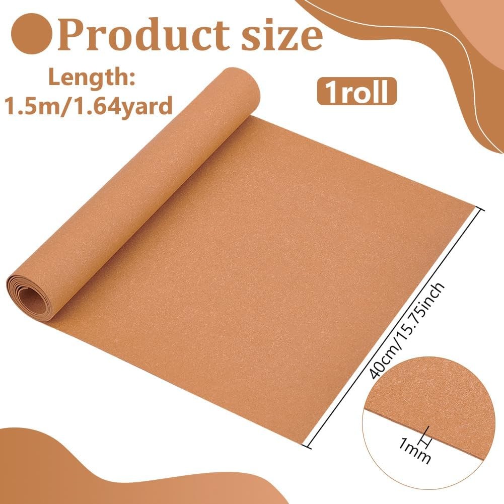 59X15.7Inch Leather Stiffener Roll, Sandy Brown Bag Stiffener, PVC Leather Roll