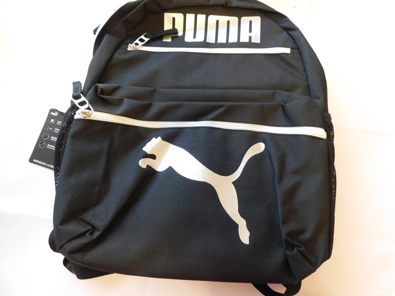 Puma backpack Meridian 4.0 Backpack PE1203-107 Black White Laptop Pocket NWT