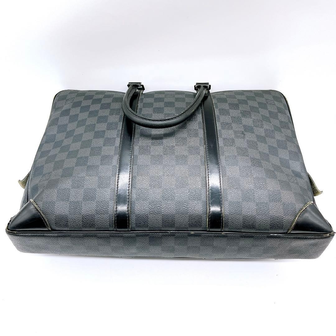 LOUIS VUITTON Briefcase Porte Document Voyage N41125 Damier Graphite Black Gray