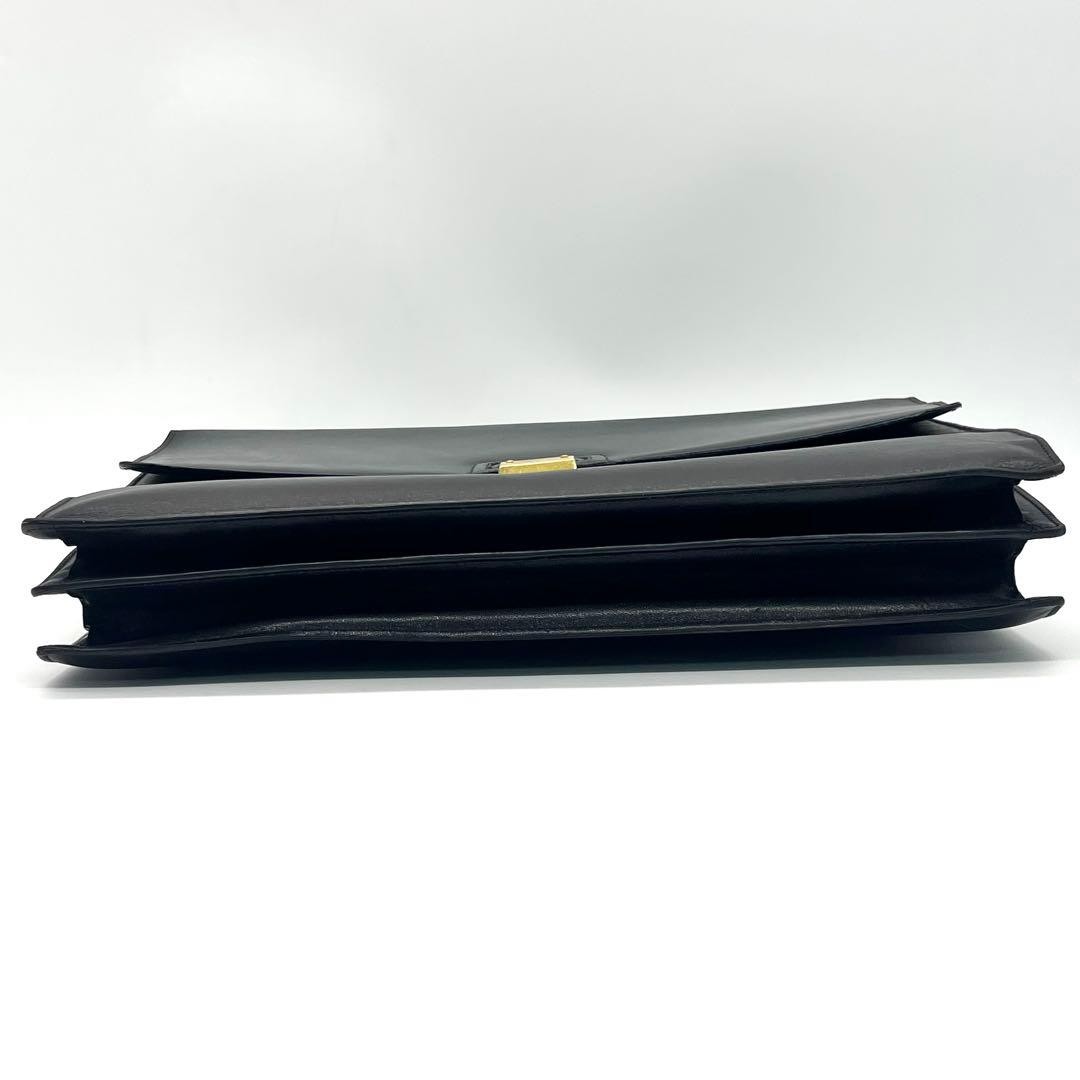 BALLY Business Bag Briefcase Leather Dial Lock Black Used 29x40x10cm