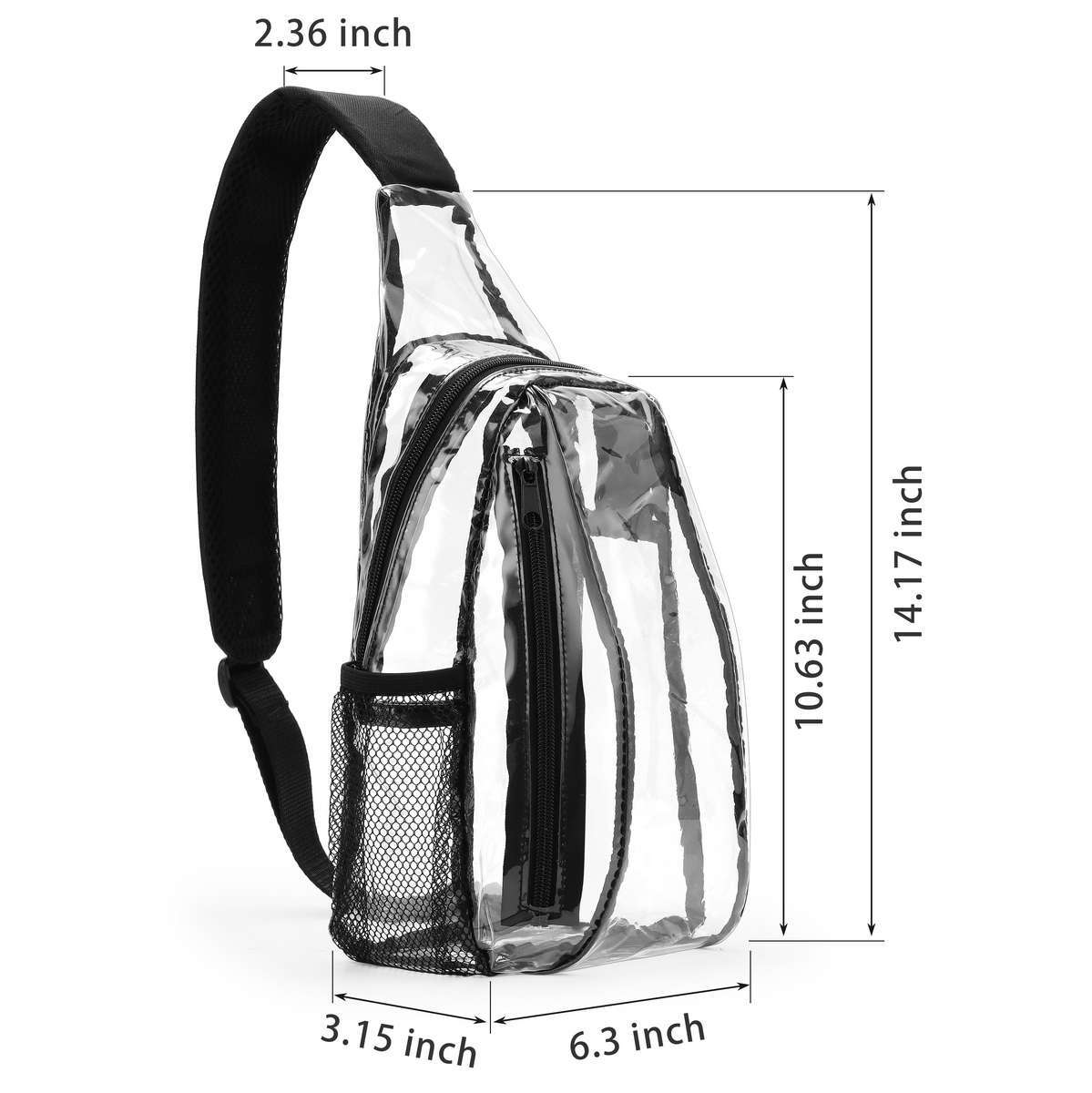 Clear Plastic Tote Bag Women Transparent Handbag Zip PVC Pouch Stadium Security