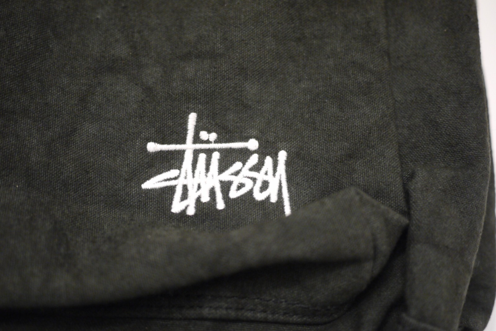Stussy canvas backpack washed black bag Bonus Stussy Stickers and paper bag