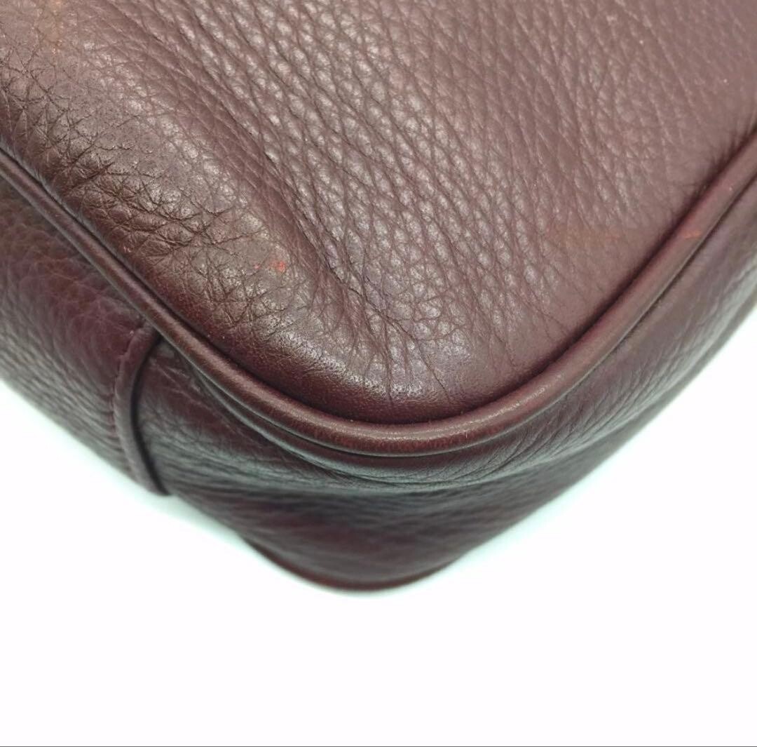 Paul Smith Brown Leather Messenger Bag Gold Logo Striped Trim Flap Unisex