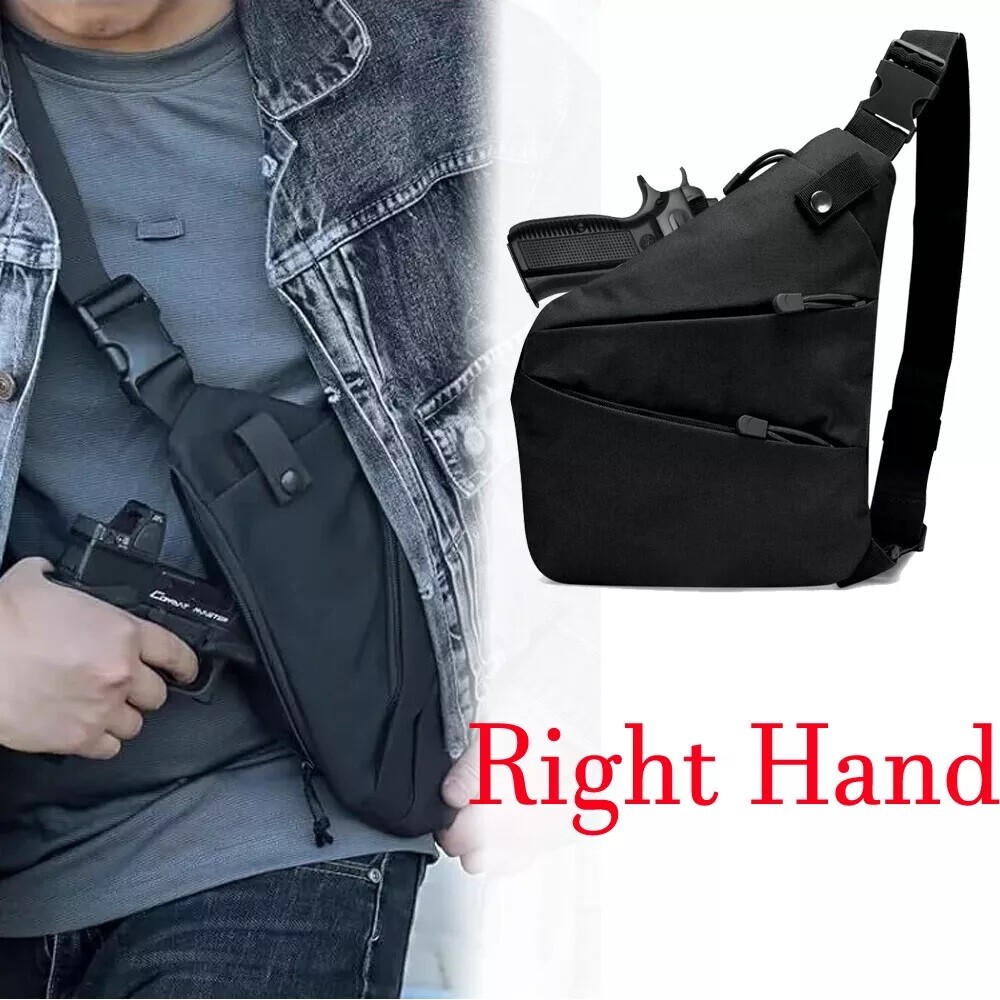 Anti Theft Mens Right Shoulder Pistol Bag Concealed Tactical Storage Gun Holster