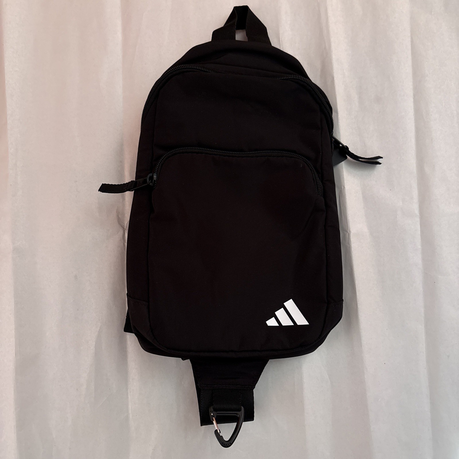 Adidas Essentials 2 Sling Crossbody Bag Black White Logo Unisex Travel Gym Sport