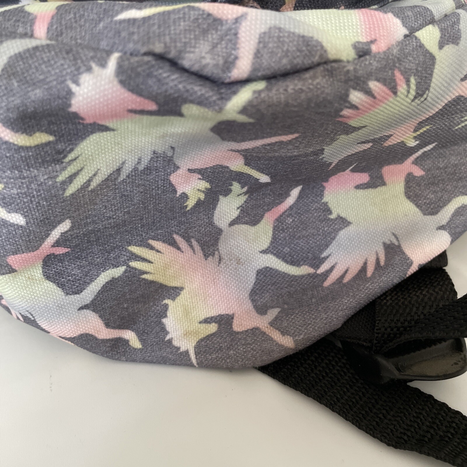City Streets Gray Flying Unicorn Backpack 16 inch School Bag, Pegasus Bookbag