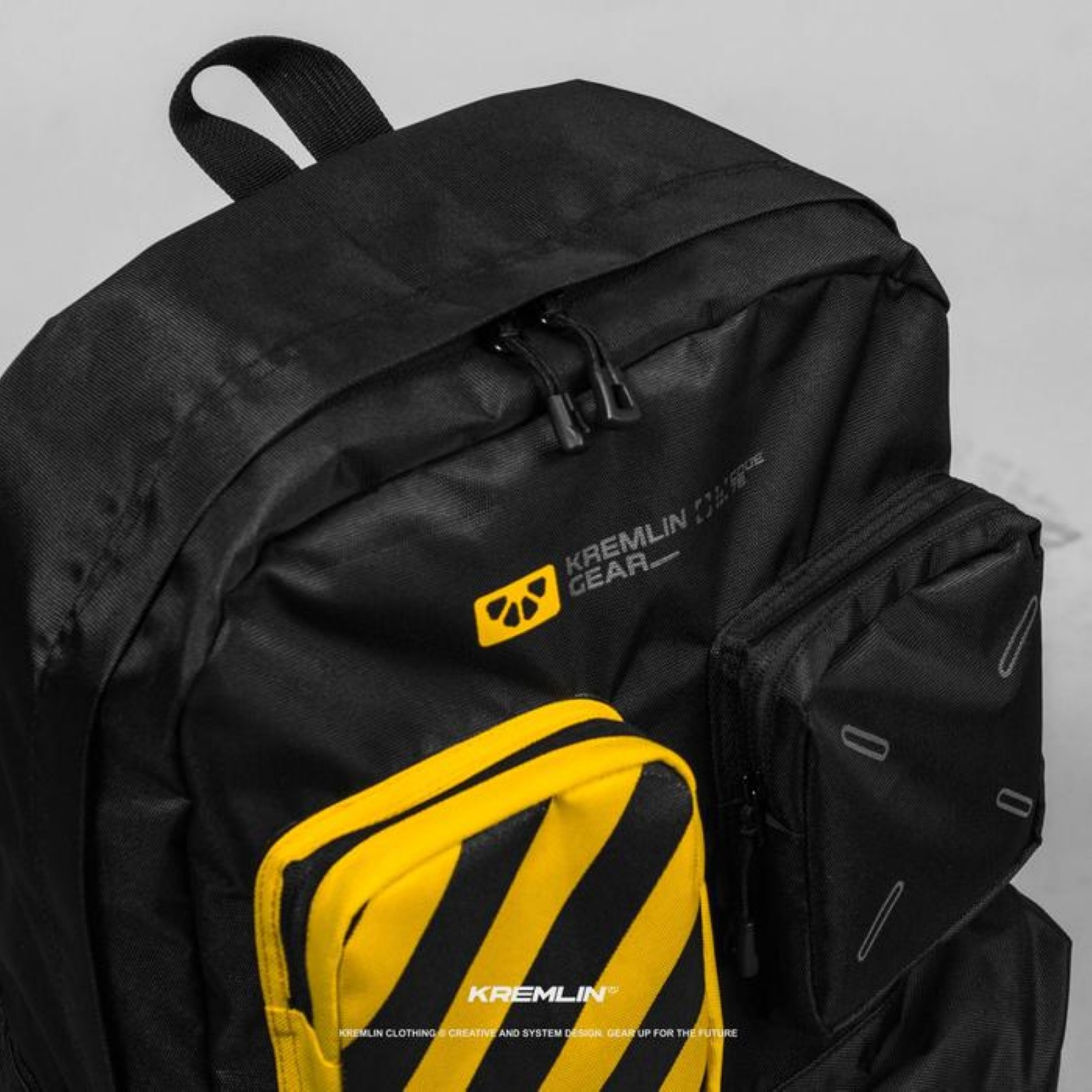 Kremlin Harbor Black Backpack Carrier Futuristic Fullzip Backpack Crossbody