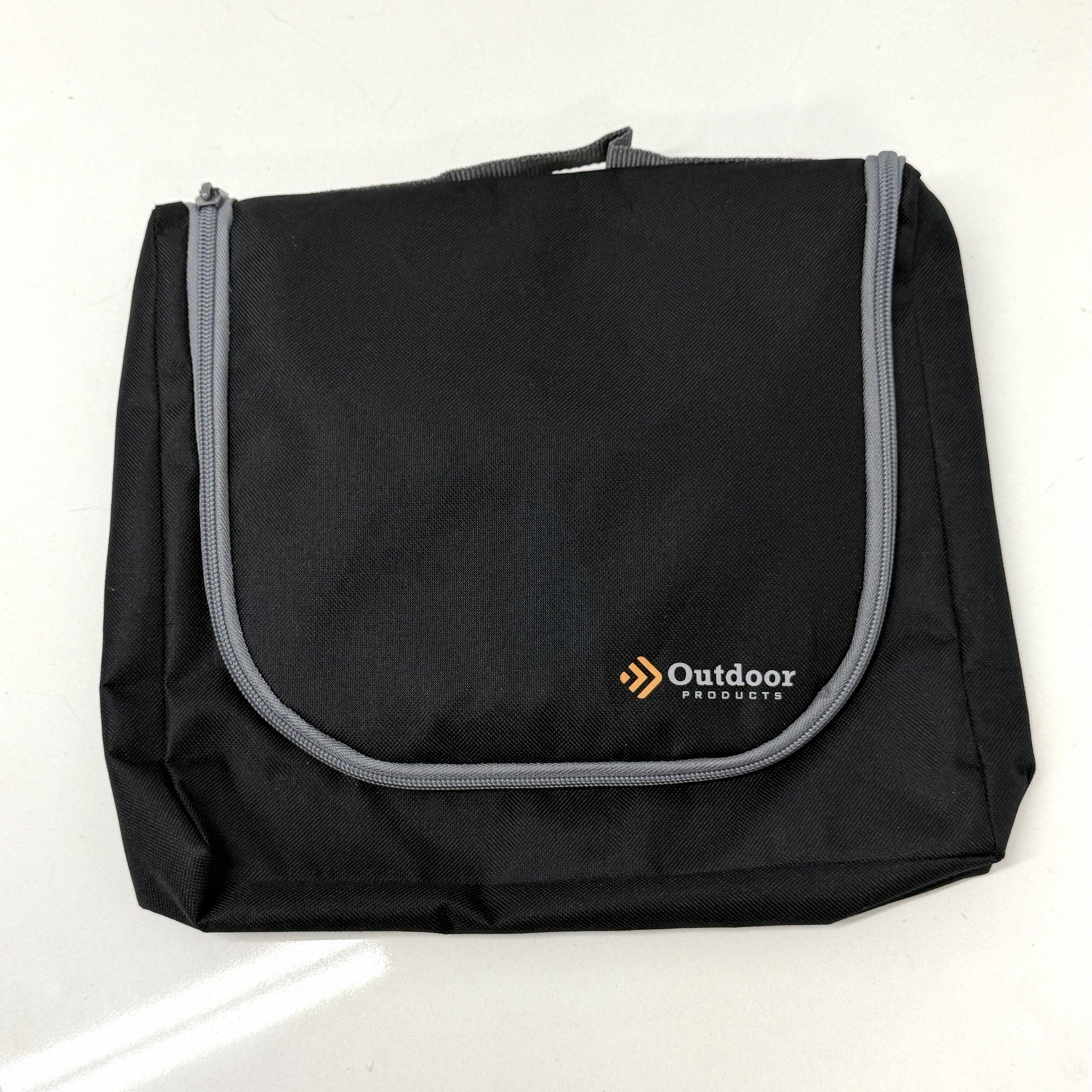 Outdoor Products Small Black Bag Zip Up Utility Travel Pouch with Hanging Handle