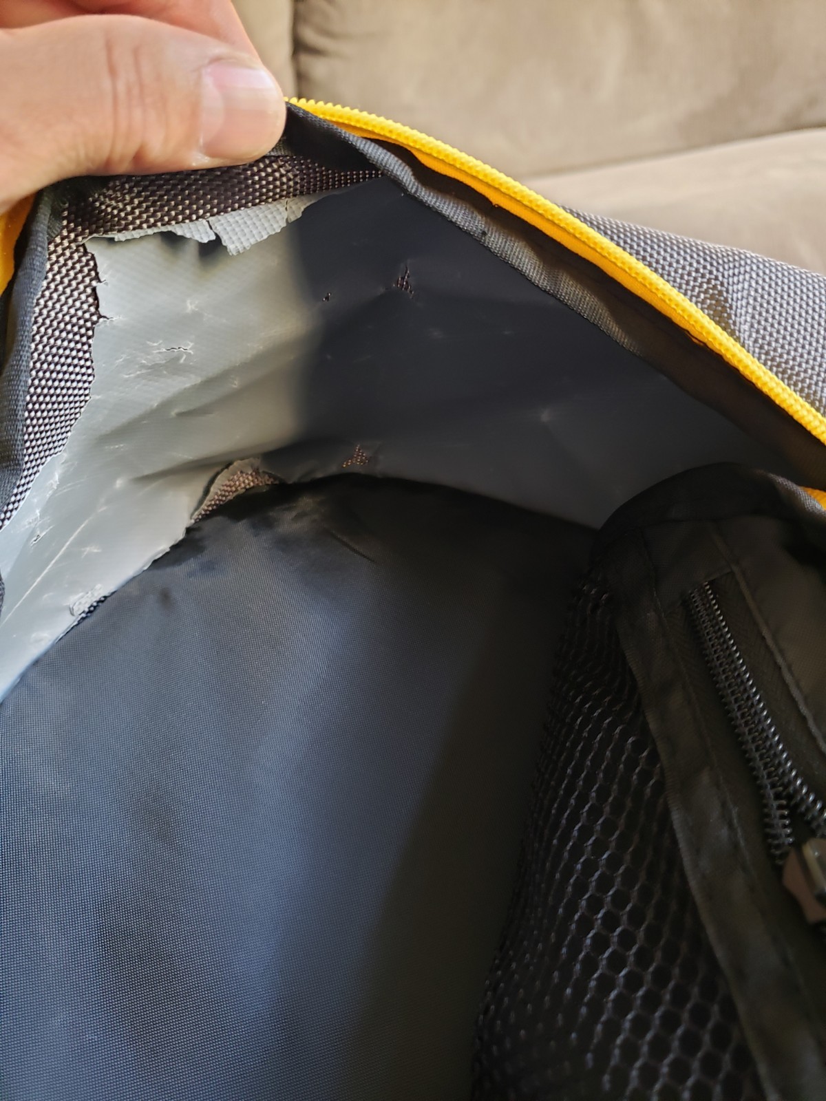 Vintage Microsoft Computer Laptop Backpack W/ Clip In Bag Grey Yellow READ DESC.