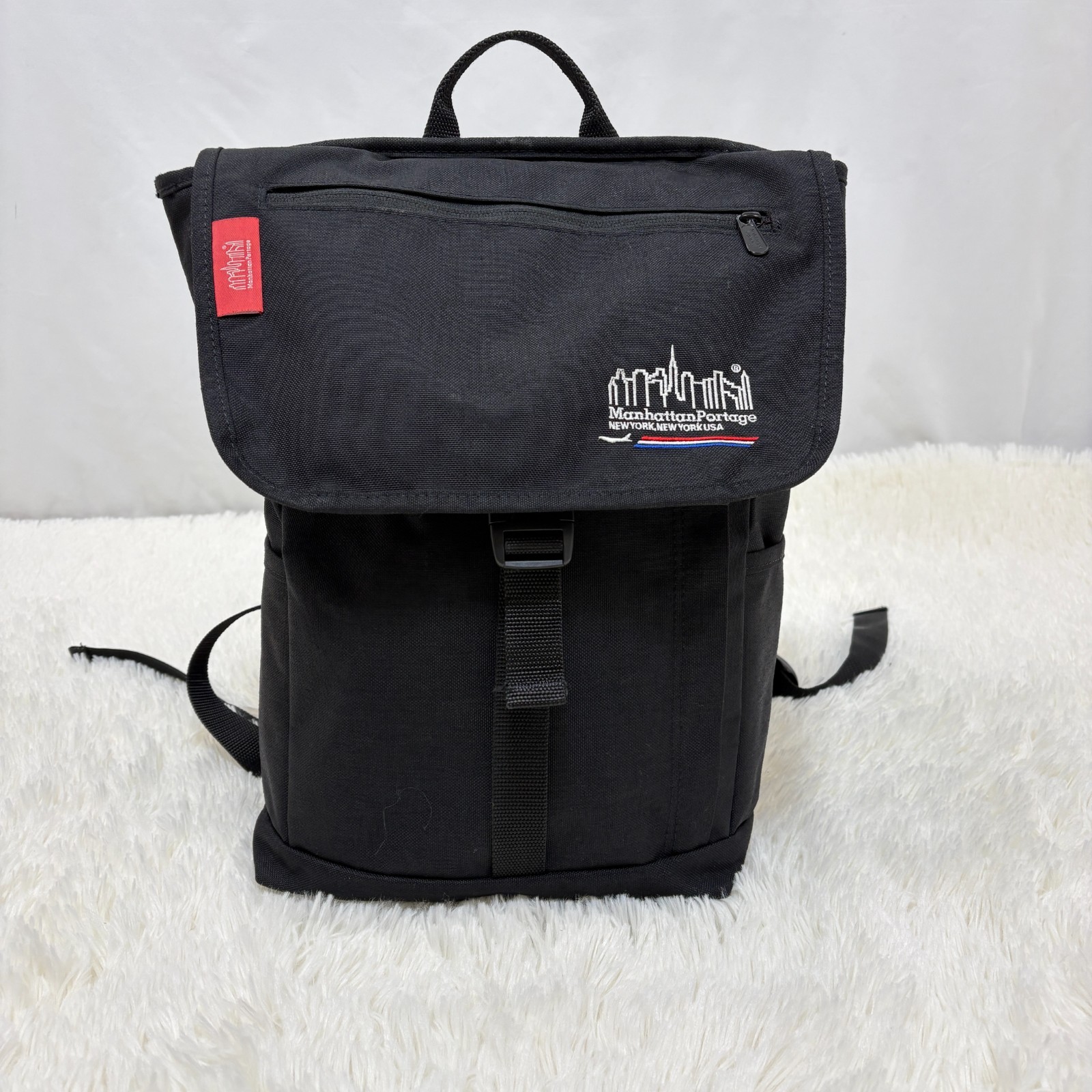 Manhattan Portage Backpack Black Cordura Nylon NYC Flap Rucksack From Japan