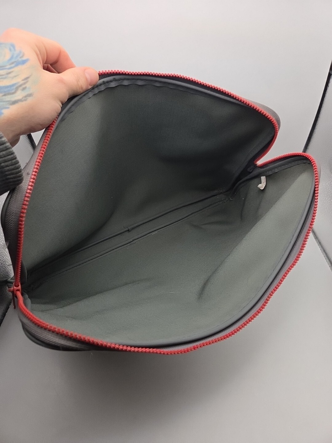 Vintage Givenchy Paris Gray Laptop Bag Red Logo Unisex