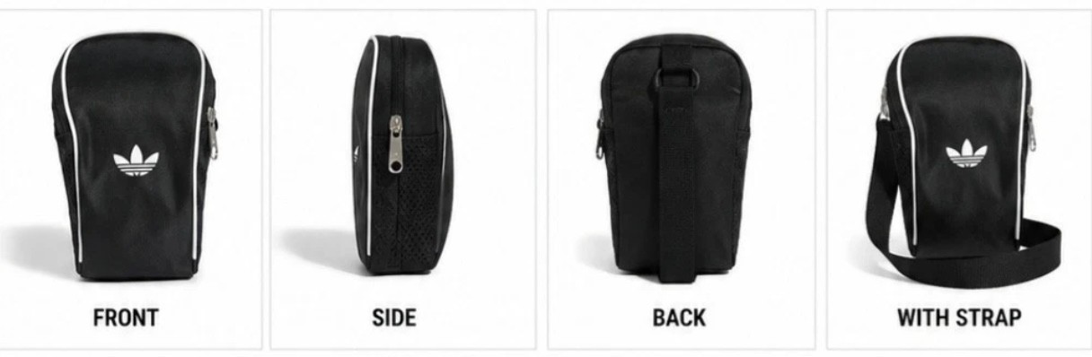 Adidas Adicolor Small Black Sling Crossbody Festival Bag NWT